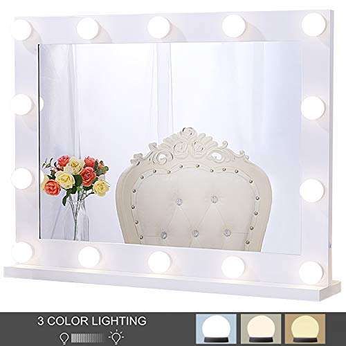 Product Cover Chende Hollywood Lighted Makeup Mirror with 14 LED Light Bulbs, Lighted Vanity Mirror for Wall with Touch Control Dimmer in Makeup Studio, 3 Color Lighting Modes (31.5