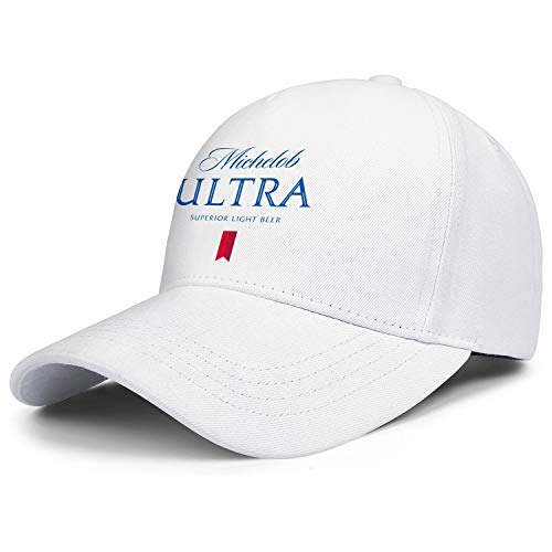 Product Cover Unisex Michelob-Ultra-Beer Hat Adjustable Fitted Dad Baseball Cap Trucker Hat Cowboy Hat White