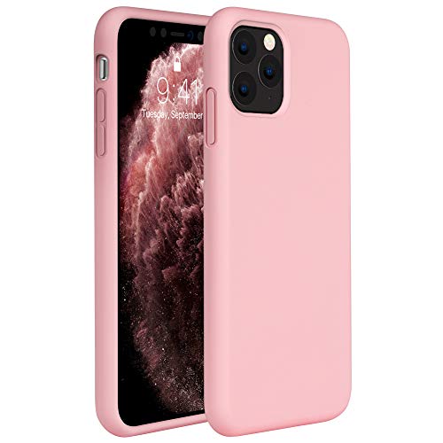 Product Cover Miracase Liquid Silicone Case Compatible with iPhone 11 Pro Max 6.5 inch(2019), Gel Rubber Full Body Protection Shockproof Cover Case Drop Protection Case（Pink）