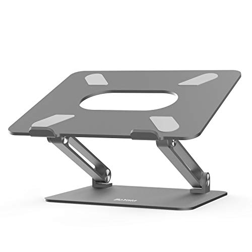 Product Cover Laptop Stand, Boyata Laptop Holder, Multi-Angle Stand with Heat-Vent to Elevate Laptop, Adjustable Notebook Stand for Laptop up to 17 inches, Compatible for MacBook, HP Laptop and so on - Space Gray