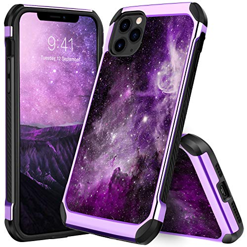 Product Cover DUEDUE iPhone 11 Pro Max Case, Shockproof 2 in 1 Nebula Stars Galaxy Design Slim Hybrid Hard PC Cover PU Leather TPU Bumper Full Body Protective Case for iPhone 11 Pro Max 6.5