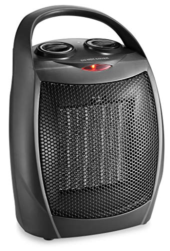 Product Cover HOME_CHOICE Small Ceramic Space Heater Electric Portable Heater Fan for Home Dorm Office Desktop and kitchen with Adjustable Thermostat,ETL Listed for Safe Use (Black)