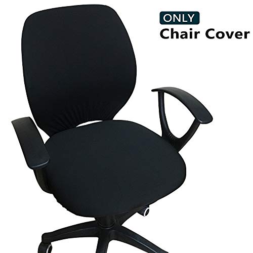 Product Cover Melaluxe Computer Office Chair Cover - Protective & Stretchable Universal Chair Covers Stretch Rotating Chair Slipcover (Black)