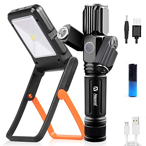 Product Cover Zoomable 500m Rechargeable Flashlight Waterproof &Solar+USB Powered Portable Solar Light 360°Adjustable | Rechargeable-Flashlight-Emergency-Kit-USB | 4 Modes Tactical Flashlight&2 Modes Work Light