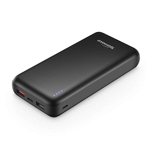 Product Cover Topmate Power Bank Quick Charge 20000mAh Portable Charger QC 3.0 & PD 3.0 with Type-C Input & Output | Light Weight Design for Cellphone Pad and Some Laptops |Black