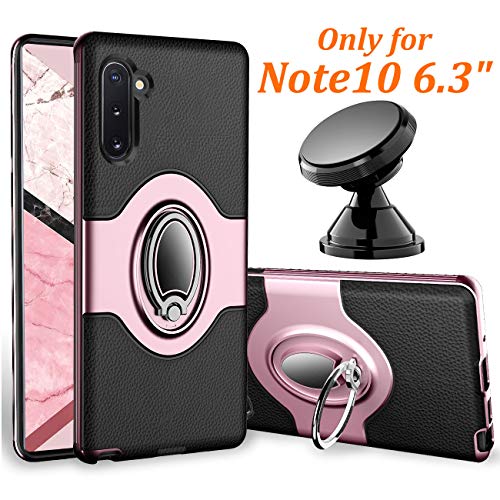 Product Cover eSamcore Galaxy Note 10 Case Ring Holder Kickstand Cases + Dashboard Magnetic Phone Car Mount for Samsung Galaxy Note 10 [Rose Gold]