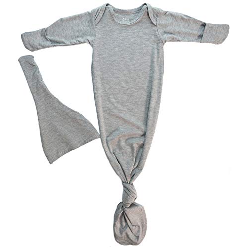 Product Cover Three Little Tots Newborn Baby Knotted Tie Gown - Infant (Gray)