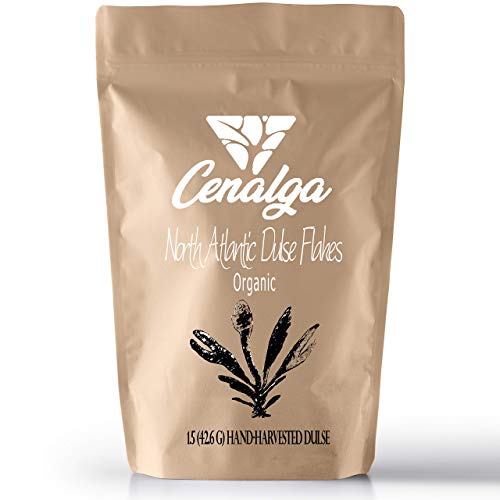 Product Cover CENALGA Organic Dulse Flakes - We avoid Plastic 1.5 oz / 42.5 g Bag - Atlantic Seaweed - Vegan Certified - Perfect for Paleo Diet or Keto Diet - Kosher - non-GMO - Fat-Free - naturally Gluten-Free