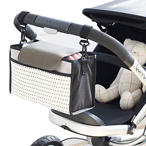 Product Cover Stroller Organizer | Stroller Hooks | Stroller Accessories | Baby Bag | Cup Holder | Universal Fit | Wipes Pockets | Extra Storage | Stylish | Great Baby Shower Gift |Diaper Bag