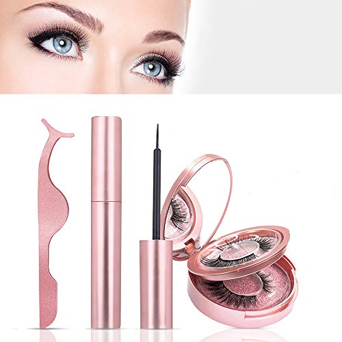 Product Cover Magnetic Eyeliner, Jnuyisw 2 Pairs Falses Eyelashes Magnetic Kit,Magnetic Lashes of Reusable Natural 3D False Lash