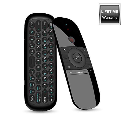 Product Cover Upgrade W1 Universal TV Remote Air Mouse, Wireless Keyboard Fly Mouse 2.4GHz Connection Air Remote Keyboard Mouse for Android TV Box/PC/Smart TV/Projector/HTPC/All-in-one PC/TV - by Landw