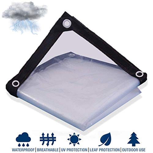 Product Cover Large Tarps Heavy Duty Waterproof, Tarpaulin Camping Clear, 5mil Thick Waterproof, UV Resistant, Rip and Tear Proof with Grommets and Reinforced Edges,2X4m/6.5x13ft