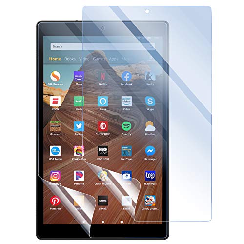 Product Cover Dadanism Screen Protector Compatible with Fire HD 10 Tablet (7th and 9th Gen, 2017 and 2019 Releases), [2 Packs] Premium PET Film Anti-Blue HD Hardness Ultra Clear Anti-Scratch Protector Film - Clear
