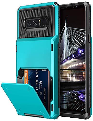 Product Cover Vofolen Case for Galaxy Note 8 Case Wallet 4-Slot Pocket Credit Card ID Holder Flip Door Anti-Scratch Dual Layer Protective Bumper TPU Rubber Armor Hard Shell Cover for Samsung Galaxy Note 8 Sky Blue