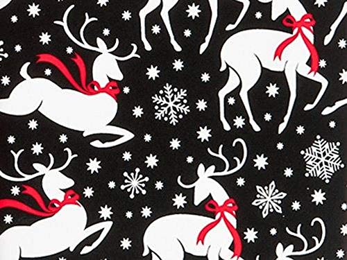 Product Cover Red Black White Reindeer Holiday Gift Wrap Paper - 15 Foot Roll