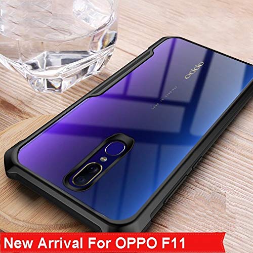 Product Cover REALCASE Oppo F11 Back Cover Case,Clear Gel TPU Bumper Back Cover for Oppo F11 [Shock Proof] [Anti-Slip] [Scratch Resistant] (B Black)