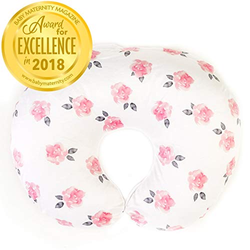 Product Cover Minky Nursing Pillow Cover - Slipcover ONLY - Peony Slipcover - Best for Breastfeeding Moms - Soft Fabric Fits Snug On Infant Nursing Pillows to Aid Mothers While Breast Feeding