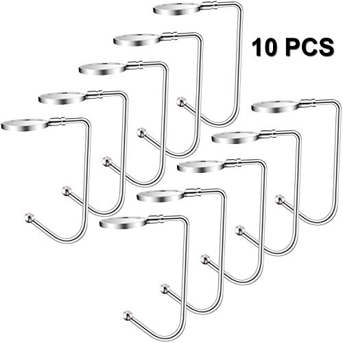 Product Cover Christmas Stocking Holders Christmas Stockings Hooks Hanger Clip Non-Slip Safety Fireplace Hooks Mantel Hooks for Christmas Party Decoration (Silver, 10)