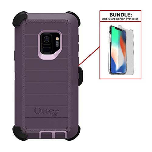 Product Cover OtterBox Bundle: Heavy Duty Case for Samsung Galaxy S9 (ONLY) & Superior Drop Protection - Modern Design + Bonus Tempered Glass Screen Protector - Purple Nebula (Renewed)