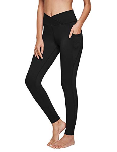 Product Cover BALEAF Women's High Waisted Yoga Pants V Cross Waist Side Pocketed Tummy Control Workout Leggings
