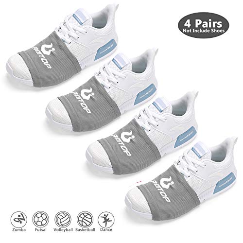 Product Cover LAMANTOP Socks for Dancing on Smooth Floors-Over Shoe Sneakers Socks Sliders-Pivots & Turns to Dance with Style on Wood Floors-Zumba Accessories for Women Men-One Size Fits All(4 Pack（Grey）)
