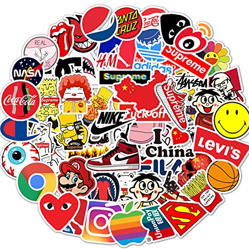 Product Cover Stickers Pack Cool, 100 Pcs Vinyl Waterproof Tide Brand Stickers, for Laptop, Luggage, Car, Skateboard, Motorcycle, Bicycle Decal Graffiti Patches