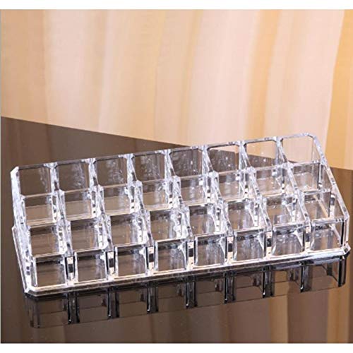 Product Cover ADDCART 24 Compartment Luxurious Clear Acrylic Makeup Organiser // Lipstick Holder Case//Nail Paint, Brush Tray // Dressing Table Organizer