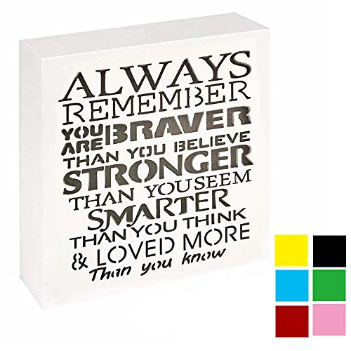 Product Cover UCUDI Always Remember You are Braver Than You Believe - 6X 6 Inch Inspirational Gifts Positive Wall Plaque Saying Quotes for Birthday - Gifts for Girl Sister Mom Women