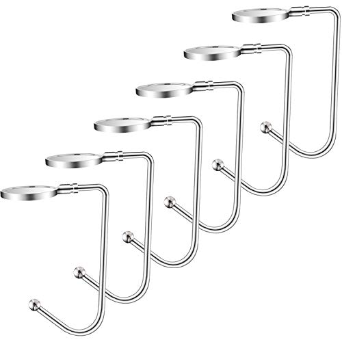 Product Cover Christmas Stocking Holders Christmas Stockings Hooks Hanger Clip Non-Slip Safety Fireplace Hooks Mantel Hooks for Christmas Party Decoration (Silver, 6)