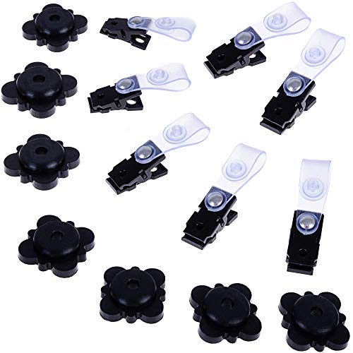 Product Cover Garden Flag Stoppers - Flag Stabilizer Weights for Windy Days - Yard Flag Holder - Pack of 7 Banner Clips - Holiday Garden Flag Accessory Set of Stoppers and Flag Clips - Heavy-Duty Rubber Material