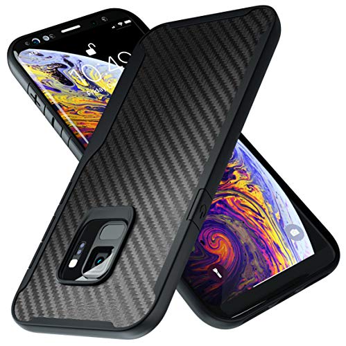 Product Cover Kitoo Samsung Galaxy S9 Case | 10ft. Drop Tested | Carbon Case | Ultra Slim | Lightweight | Scratch Resistant | Wireless Charging | Compatible with Samsung Galaxy S9 - Black