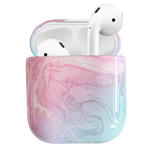 Product Cover Taosings Compatible Airpods Case Cover, Marble Cute Protective Hard PC AirPods Skin Accessories Kit Cover for Girls Men Women Compatible AirPods 1 & 2 Charging Case, Pink