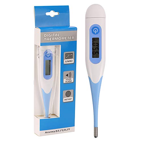 Product Cover Digital Thermometer for Baby - Adult - Pet Medical Oral Rectal Underarm Armpit Readings in Seconds Celsius or Fahrenheit Clinical Thermometer Waterproof Flexible