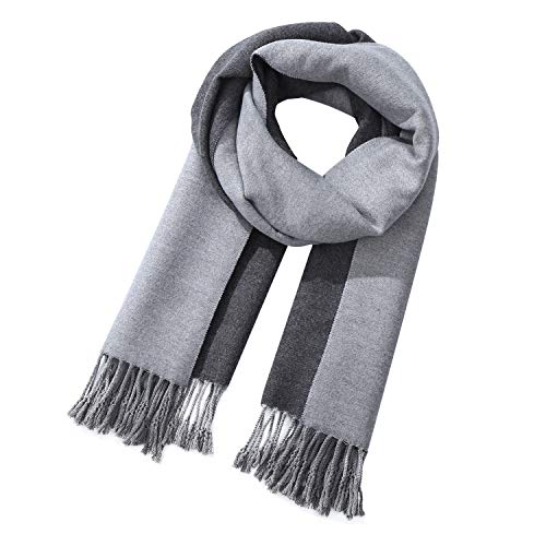 Product Cover 2 Tone Shawl Oversized Wrap Winter Warm Scarf cape Outdoor/Home/Office Unisex(Dark Grey and Grey)