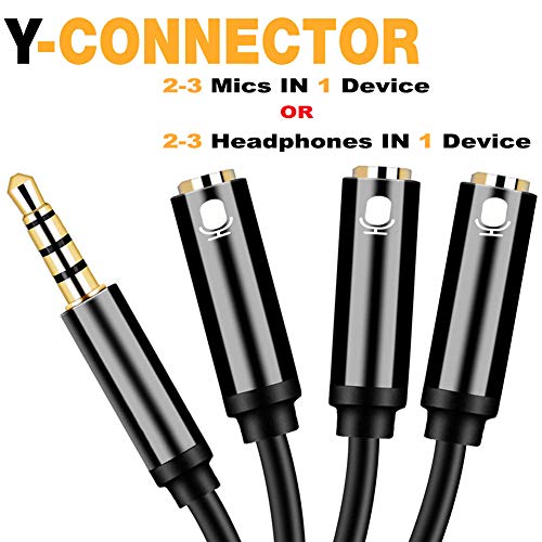 Product Cover Microphone Splitter, Y-Connector 2-3 Mics 1/8