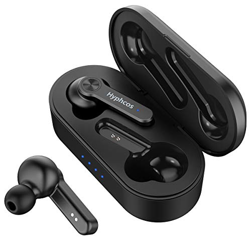 Product Cover Hyphcos Bluetooth 5.0 Mini True Wireless Stereo HiFi Earbuds with Charging Case in-Ear Invisible TWS Earphones Handsfree Car Headphones Sports Headsets with Mic Earpieces Compatible with iOS Android