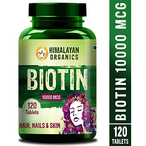 Product Cover Himalayan Organics Biotin 10000mcg for Hair Growth Tablets - 120