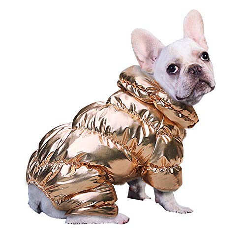 Product Cover PET ARTIST Winter Puppy Dog Coats for Small Dogs,Cute Warm Fleece Padded Pet Clothes Apparel Clothing for Chihuahua Poodles French Bulldog Pomeranian Gold Chest:16.5''