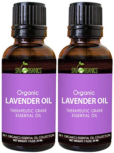 Product Cover Sky Organics Lavender Essential Oil (1oz x 2 Pack) 100% Pure Therapeutic French Lavender Oil for Diffuser Aromatherapy Headache Pain Meditation Anxiety Sleep-Perfect for Candles & Massage