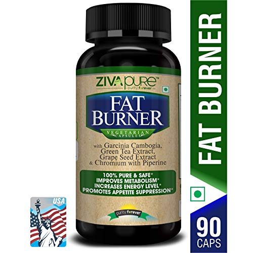 Product Cover Zivapure Advanced Fat Burner & Natural Weight Loss Supplement for Men and Women with Garcinia Cambogia + Green Tea + Piperine Extract & Chromium - 90 Veg Capsules