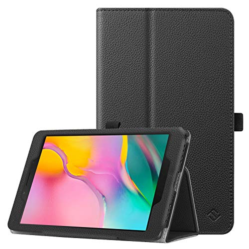 Product Cover Fintie Folio Case for Samsung Galaxy Tab A 8.0 2019 Without S Pen Model (SM-T290 Wi-Fi, SM-T295 LTE), [Corner Protection] Slim Fit Premium Vegan Leather Stand Cover, Black