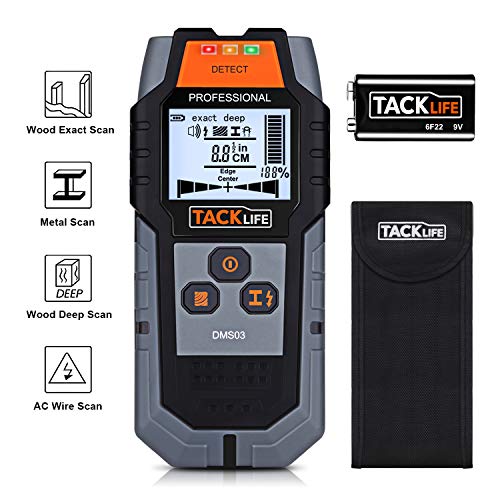 Product Cover TACKLIFE Stud Finder Wall Scanner, 4 in 1 Center Finding Electronic Wall Detector Finders with Sound Warning, Four Scan Modes for Wood Stud/Metal/Live AC Wire/Deep Detecting - DMS03