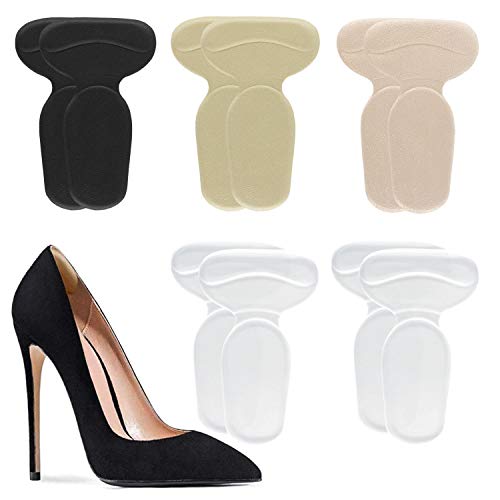 Product Cover Heel Cushion Inserts - Reusable Soft Shoe Inserts & Heel Cushion Pads Self-Adhesive Foot Care Protector Grips Liners Loose Shoes - Heel Pain Relief Bunion Callus Blisters- 5 Pairs