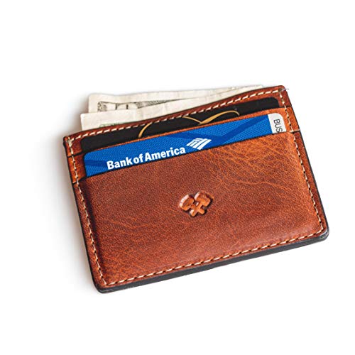 Product Cover Men's Slim Wallet | Made in USA | Full Grain Leather Wallet with 5 Slots | Minimalist Design for Quick Cash & Card Access
