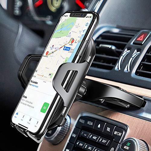 Product Cover FLOVEME CD Car Phone Mount - Universal 360 Rotating Hands Free Grip Cell Phone Holder for Car Cd Player Slot for iPhone 11 Pro XS Max X XR 7 8 Plus Samsung Galaxy S11 S10 S9 Pixel 3 4 GPS Accessories