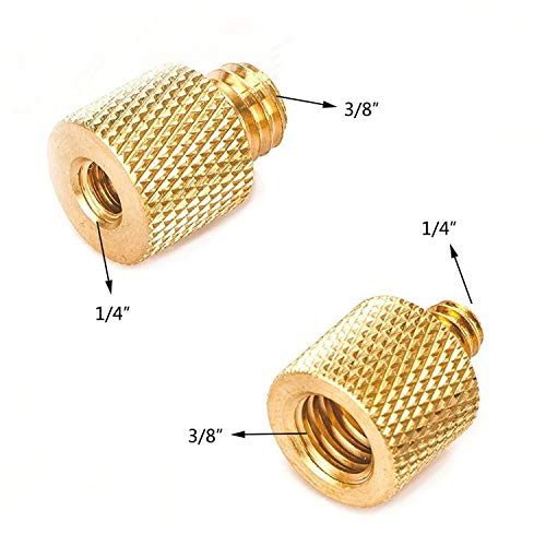 Product Cover SOLIDGEARS 3/8 Female to 1/4 Male and 1/4 Female to 3/8 Male Thread Adapter for DSLR Camera, Tripod, Quick Release Adapter, Camera Shoulder Rig Camera Screw Adapter Reducer/Adapter Brass (Pair of 2)