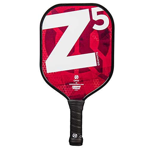 Product Cover Onix Graphite Z5 Graphite Carbon Fiber Pickleball Paddle with Cushion Comfort Grip, Mod Red