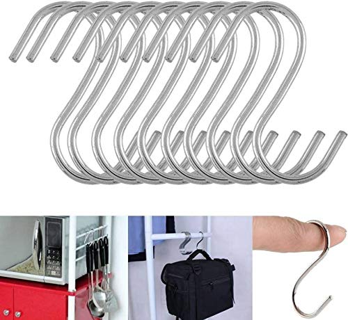 Product Cover PRODUCTMINE® Stainless Steel Multipurpose S-Hook Sling Type, Cabinets, Hangers, Travelling, Kitchen Cutlery Hanging Hook, Hanger Hook, Bathroom Hook 3 Inches in Length (Pack of 6 pcs)