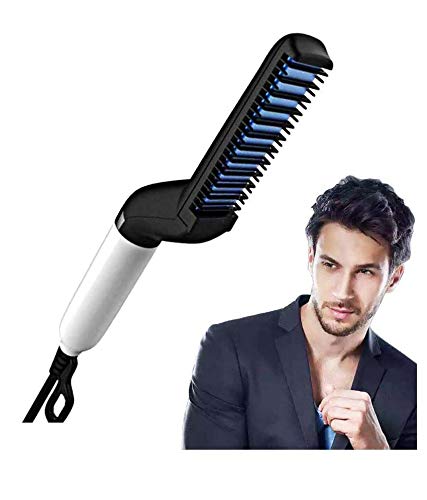 Product Cover SHOPPOWORLD Multifunctional Beard Hair Straightener Comb for Men Curly Hair Straightening Quick Hair Styling Comb for Natural Side Hair Detangling with Detachable Safe Comb