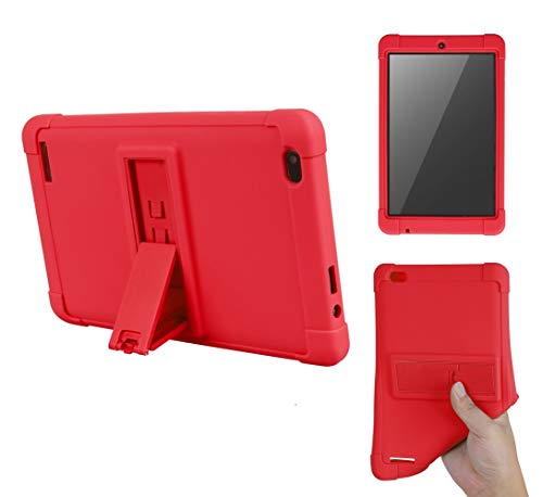 Product Cover MatrixPad Z1 7 inch Tablet Case, [Kickstand] Shockproof Silicone Case Cover + PC Tablet Bracket Stand Case for MatrixPad Z1 7 inch Tablet (Red)